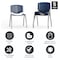 Flash Furniture HERCULES Series 5 Pack 880 lb. Capacity Navy Plastic Stack Chair with Titanium Gray Powder Coated Frame 5-RUT-F01A-NY-GG - alternate 6